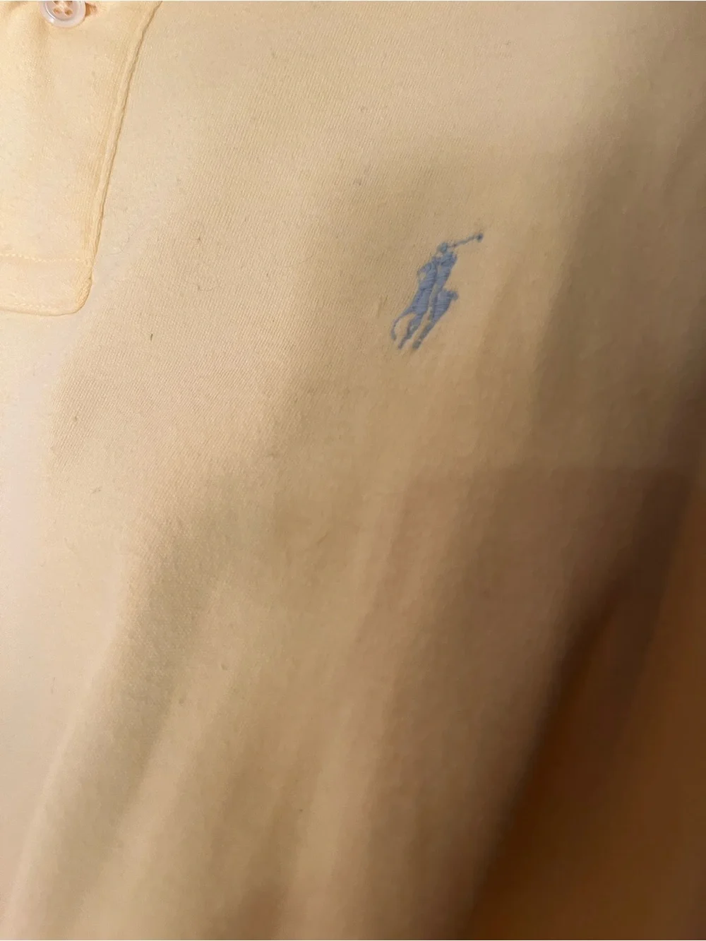 Ralph Lauren Vintage Blue Label  Classic Lt Yellow Polo Shirt Men’s XL